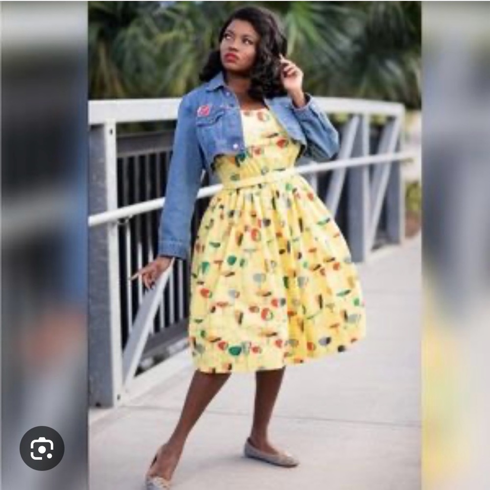 Tatyana size Medium “Cheers” A-line fit and flare dress